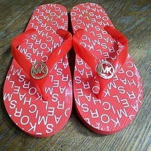 MICHAEL KORS Flip Flops in RED - Size 11 - RARE!